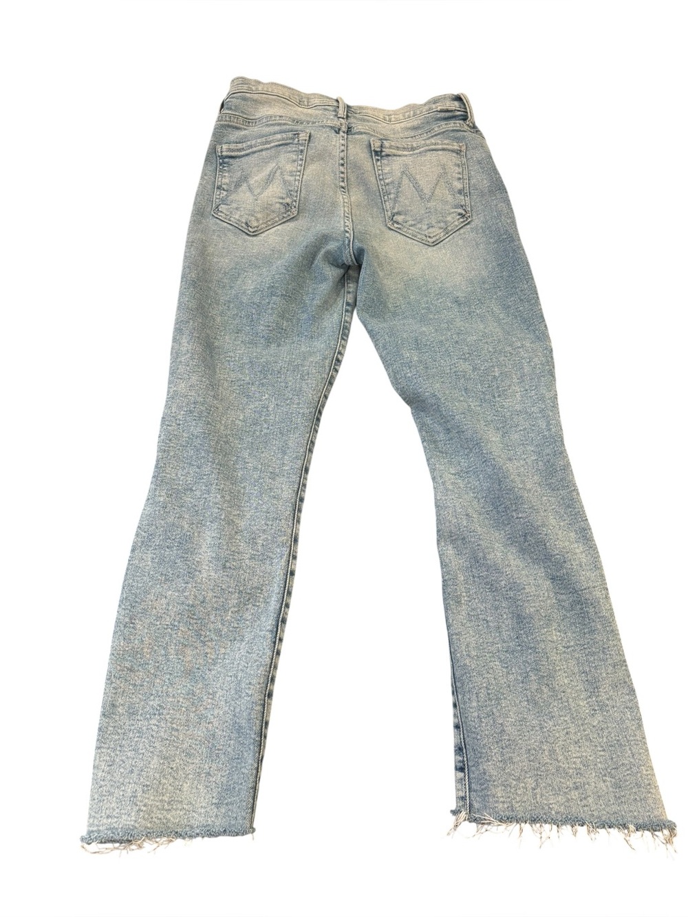 MOTHER Light Blue Distressed Flare Jeans - Picture 3 of 5